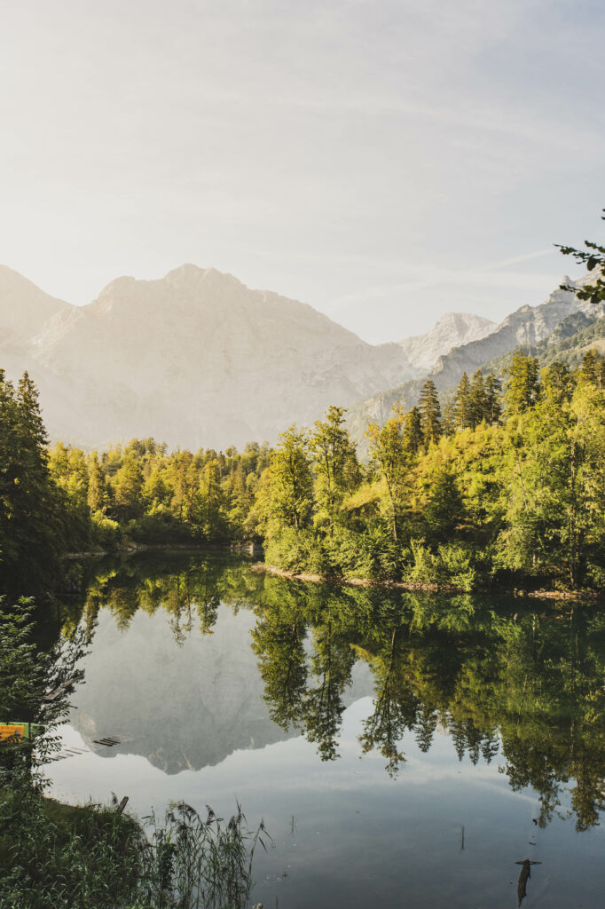 Morgenstimmung am Ödsee im Almtal im Salzkammergut, Oberöstsrreich, Österreich.