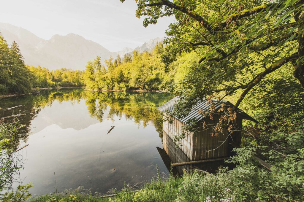 Morgenstimmung am Ödsee im Almtal im Salzkammergut, Oberöstsrreich, Österreich.