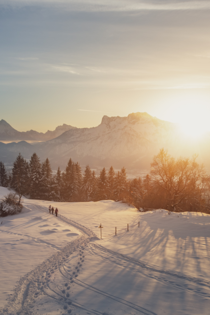 Winterliche Sonnenuntergangstour am Salzburger Gaisberg.