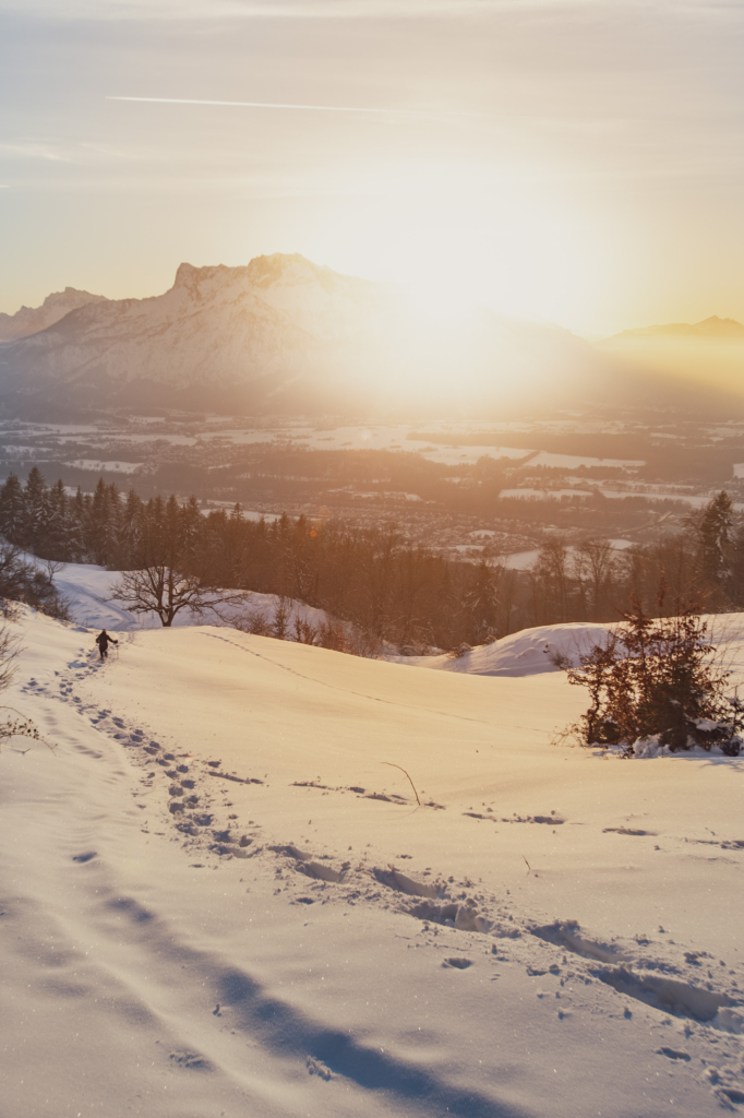 Winterliche Sonnenuntergangstour am Salzburger Gaisberg.